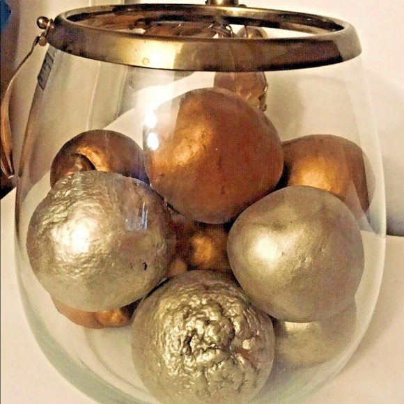 New Italian Glass Apple Fruit Gold or Silver - Picture 4 of 8